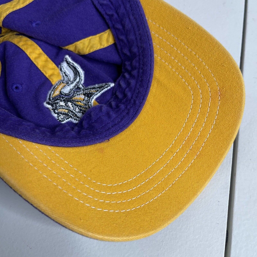 NFL Reebok Minnesota Vikings Reebok Purple Yellow Stitch Hat Cap Authentic - Picture 12 of 12
